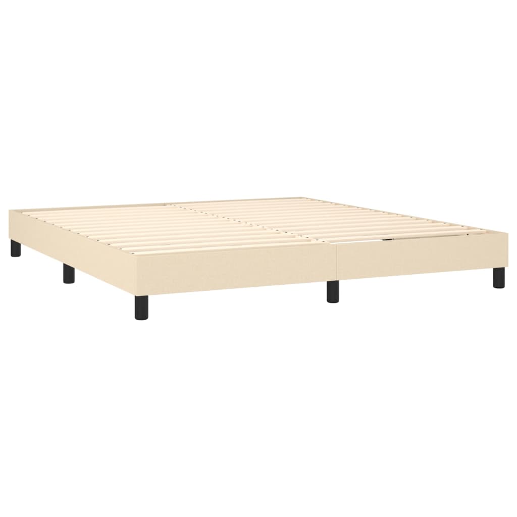 Boxspring met matras en LED stof crèmekleurig 160x200 cm is nu te koop bij PeponiXL, paradijselijk wonen!