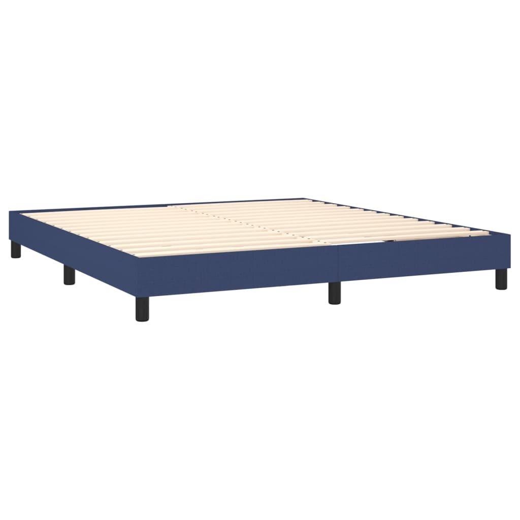 Boxspring met matras en LED stof blauw 160x200 cm is nu te koop bij PeponiXL, paradijselijk wonen!