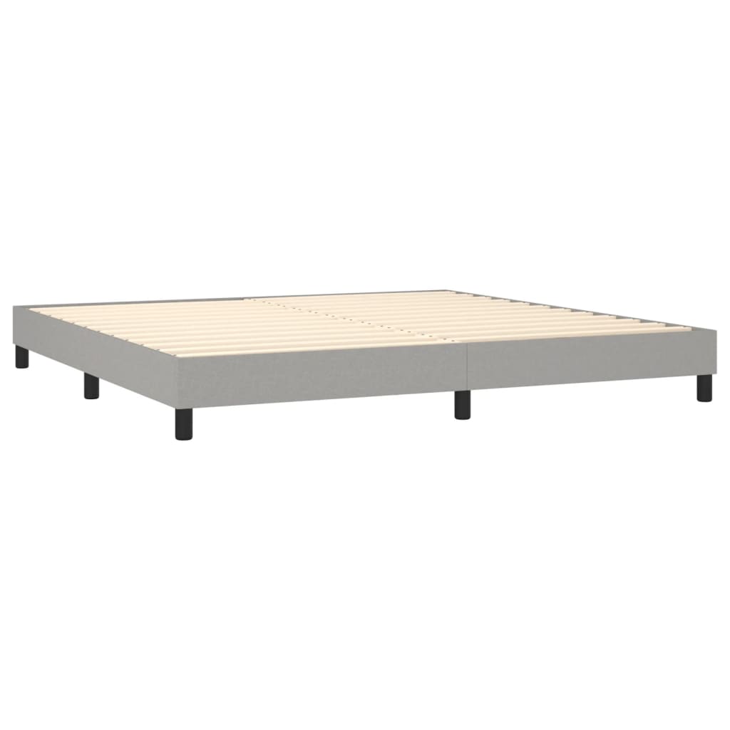 Boxspring met matras en LED stof lichtgrijs 200x200 cm is nu te koop bij PeponiXL, paradijselijk wonen!