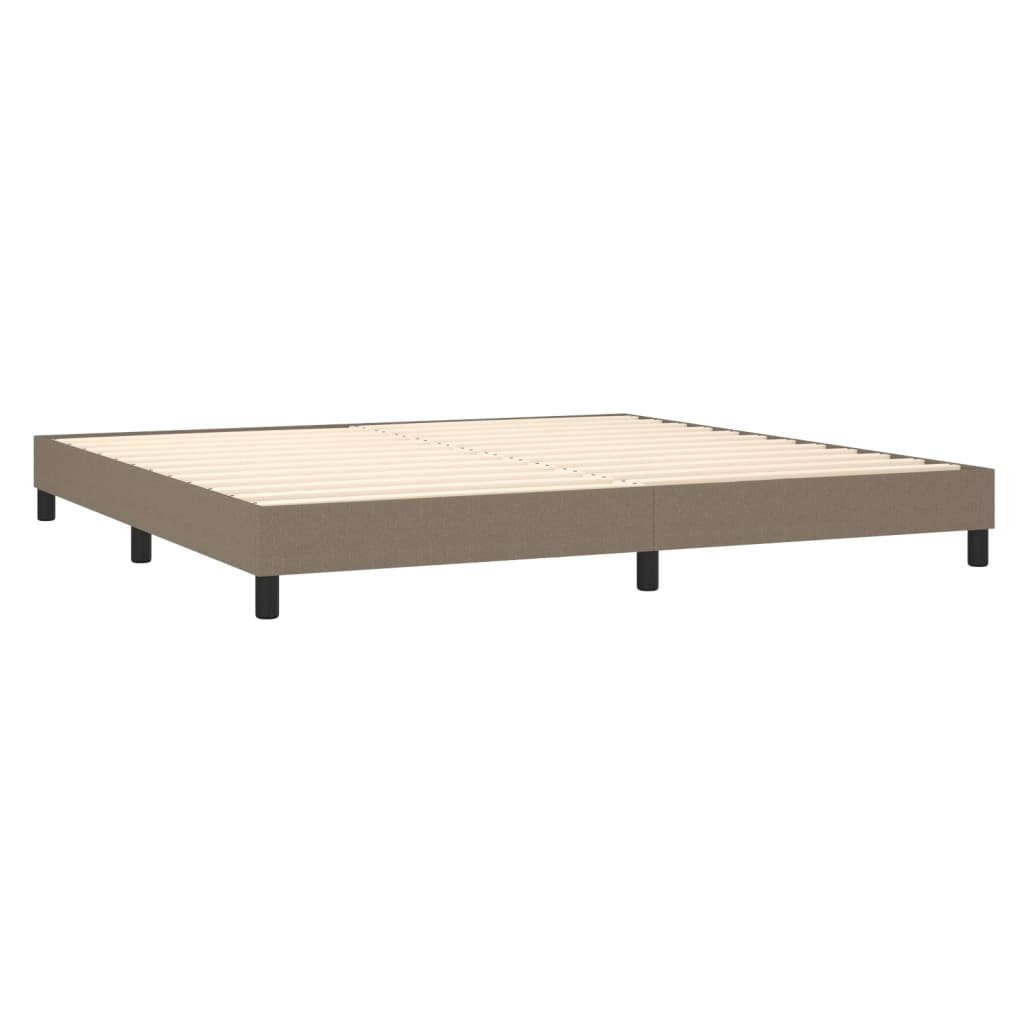 Boxspring met matras en LED stof taupe 200x200 cm is nu te koop bij PeponiXL, paradijselijk wonen!