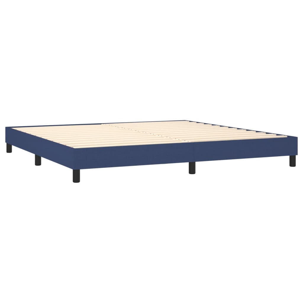Boxspring met matras en LED stof blauw 200x200 cm is nu te koop bij PeponiXL, paradijselijk wonen!