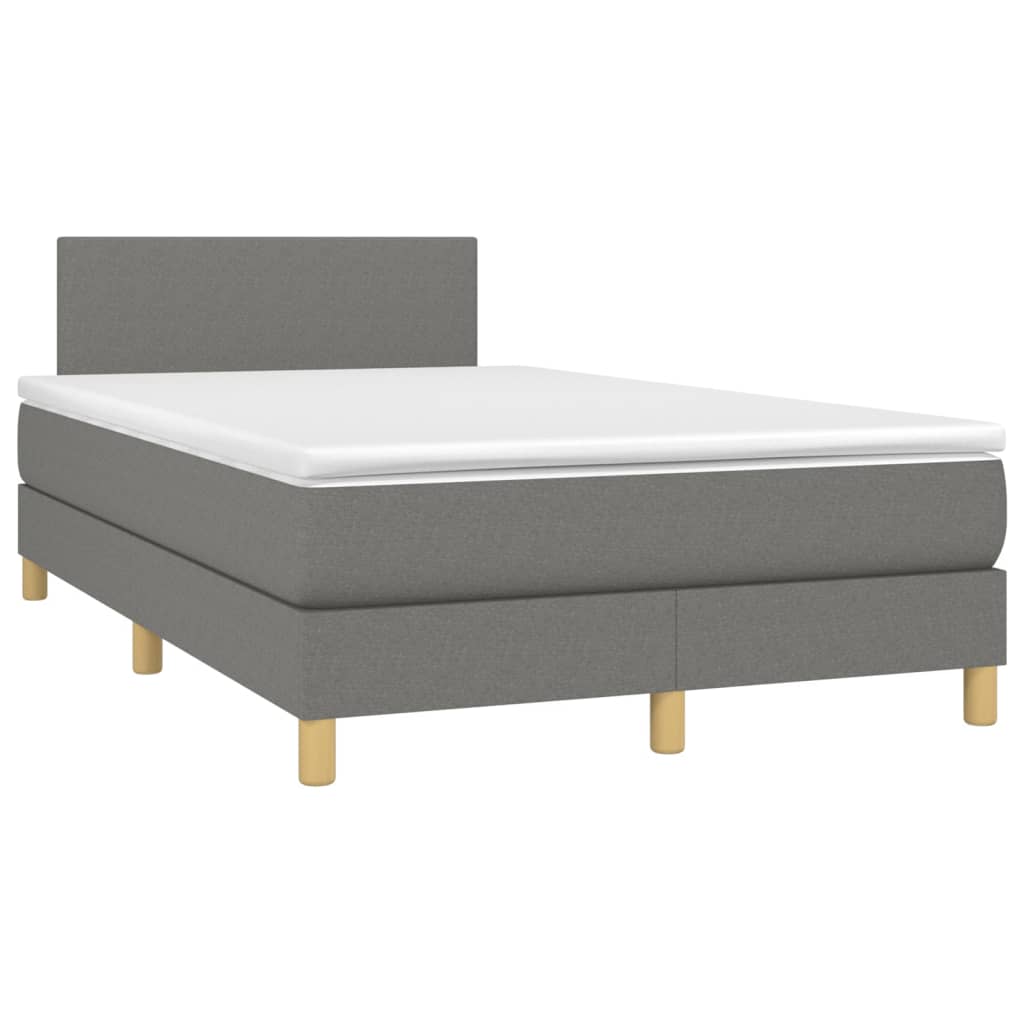 Boxspring met matras en LED stof donkergrijs 120x200 cm is nu te koop bij PeponiXL, paradijselijk wonen!