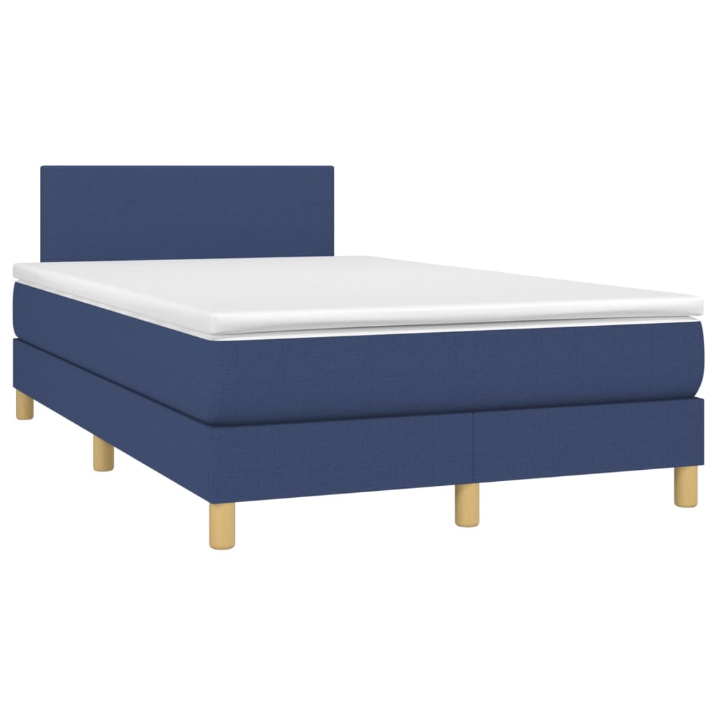 Boxspring met matras en LED stof blauw 120x200 cm is nu te koop bij PeponiXL, paradijselijk wonen!