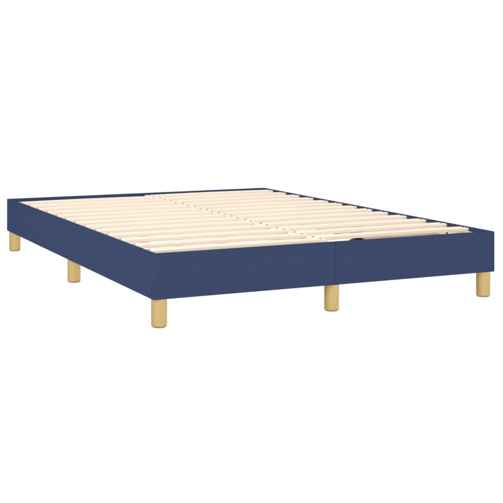 Boxspring met matras en LED stof blauw 140x190 cm is nu te koop bij PeponiXL, paradijselijk wonen!