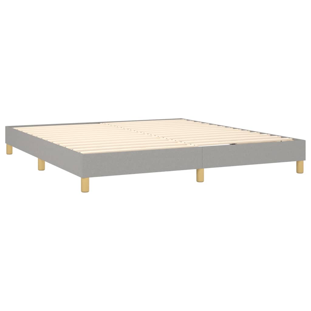 Boxspring met matras en LED stof lichtgrijs 180x200 cm is nu te koop bij PeponiXL, paradijselijk wonen!