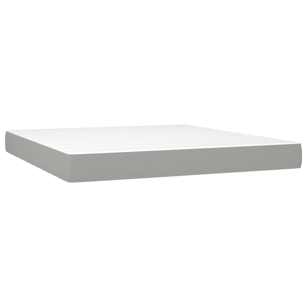 Boxspring met matras en LED stof lichtgrijs 180x200 cm is nu te koop bij PeponiXL, paradijselijk wonen!