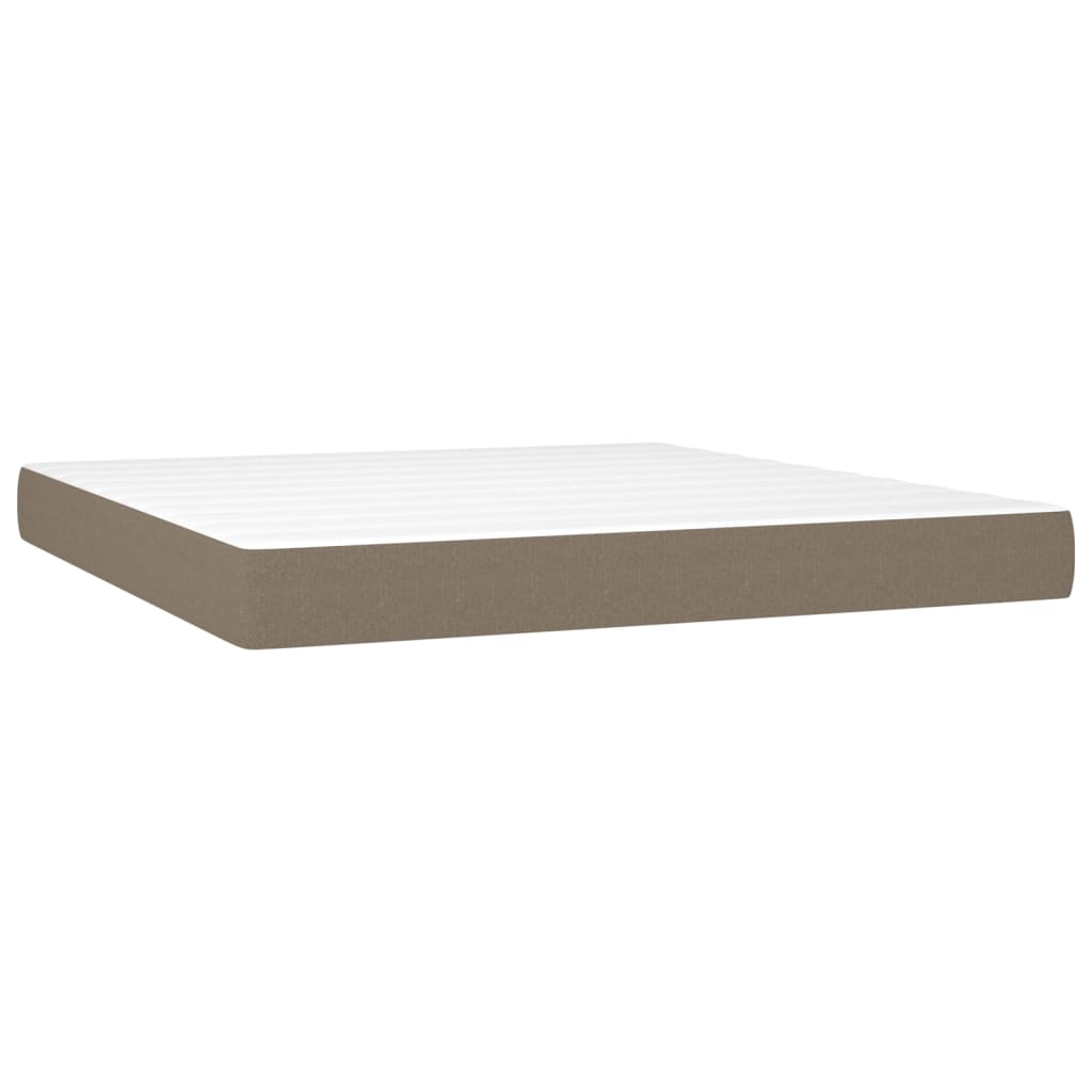 Boxspring met matras en LED stof taupe 180x200 cm is nu te koop bij PeponiXL, paradijselijk wonen!