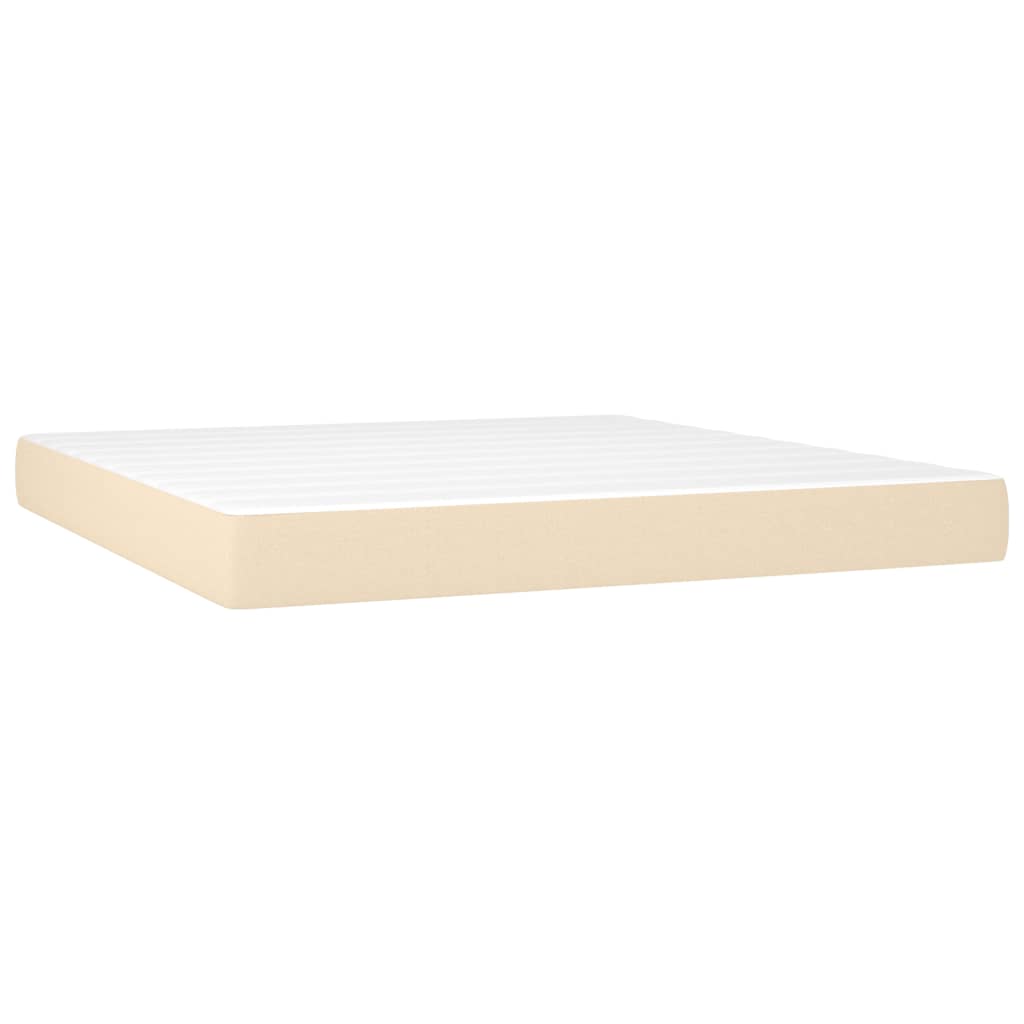 Boxspring met matras en LED stof crèmekleurig 180x200 cm is nu te koop bij PeponiXL, paradijselijk wonen!