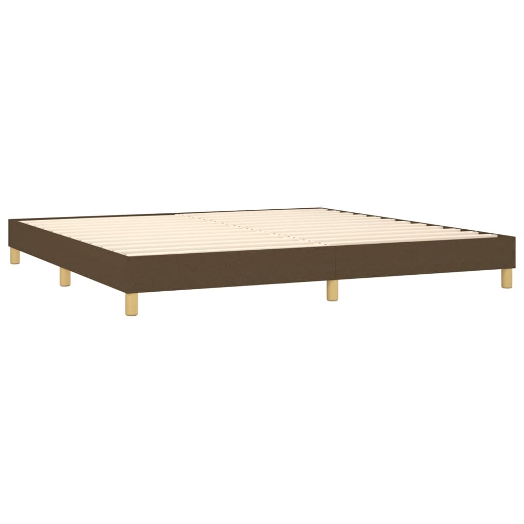 Boxspring met matras en LED stof donkerbruin 200x200 cm is nu te koop bij PeponiXL, paradijselijk wonen!