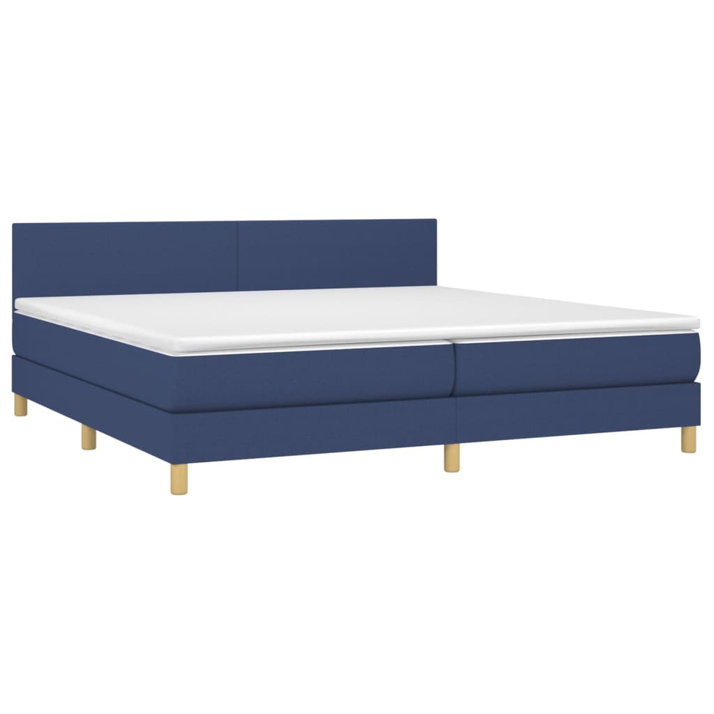 Boxspring met matras en LED stof blauw 200x200 cm is nu te koop bij PeponiXL, paradijselijk wonen!