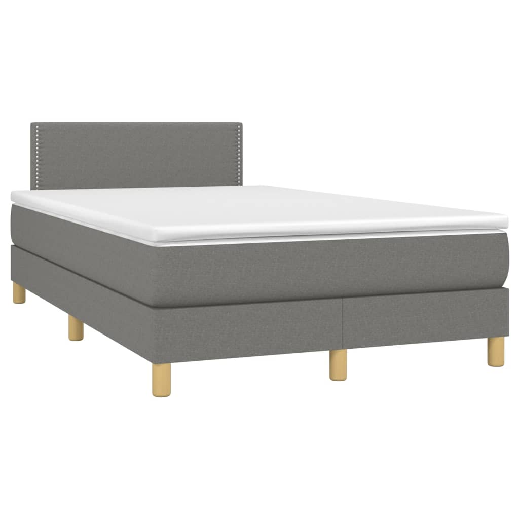 Boxspring met matras en LED stof donkergrijs 120x200 cm is nu te koop bij PeponiXL, paradijselijk wonen!