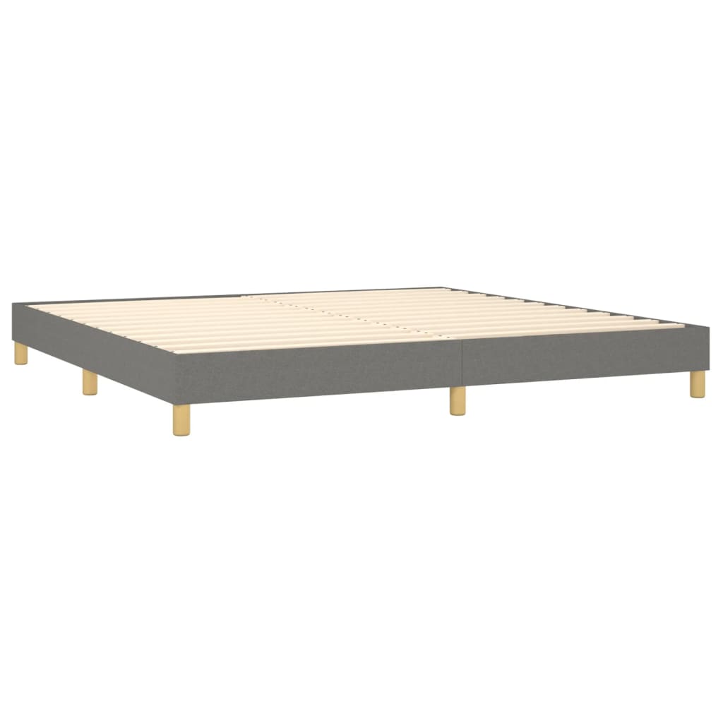 Boxspring met matras en LED stof donkergrijs 200x200 cm is nu te koop bij PeponiXL, paradijselijk wonen!
