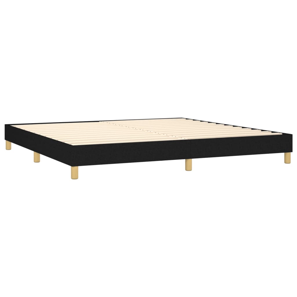 Boxspring met matras en LED stof zwart 200x200 cm is nu te koop bij PeponiXL, paradijselijk wonen!