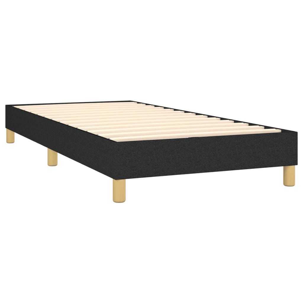 Boxspring met matras en LED stof zwart 90x190 cm is nu te koop bij PeponiXL, paradijselijk wonen!