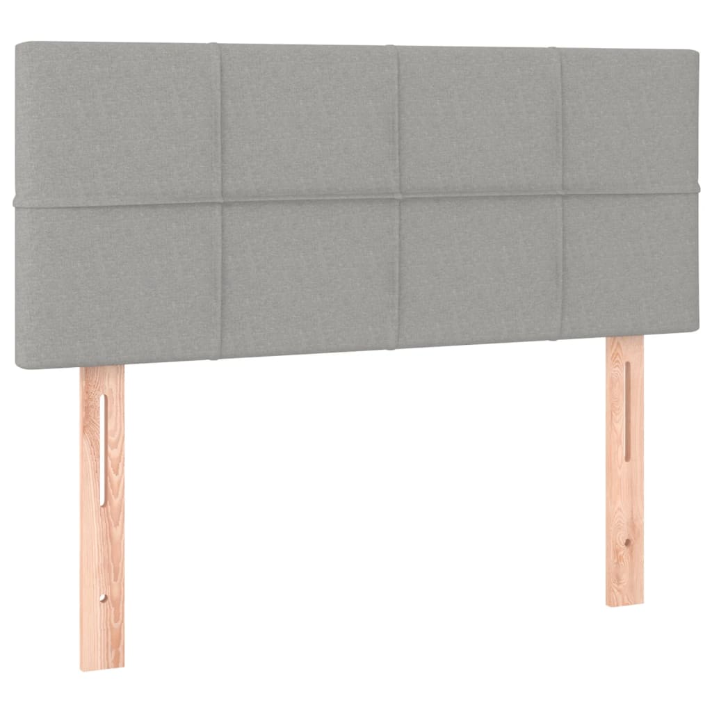 Boxspring met matras en LED stof lichtgrijs 100x200 cm is nu te koop bij PeponiXL, paradijselijk wonen!