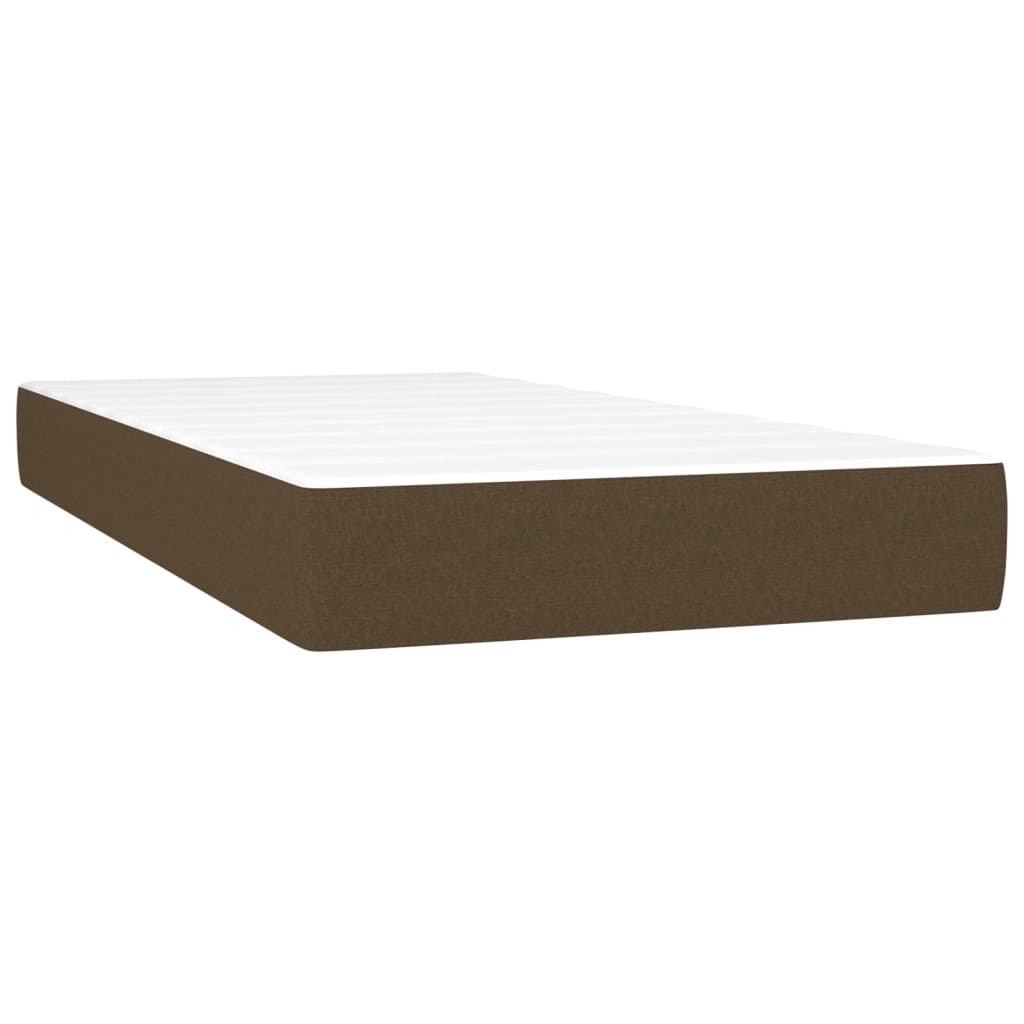 Boxspring met matras en LED stof donkerbruin 100x200 cm is nu te koop bij PeponiXL, paradijselijk wonen!