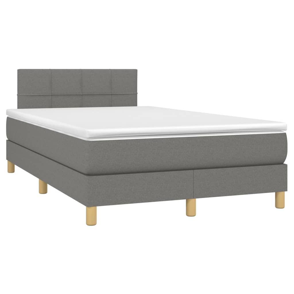 Boxspring met matras en LED stof donkergrijs 120x200 cm is nu te koop bij PeponiXL, paradijselijk wonen!
