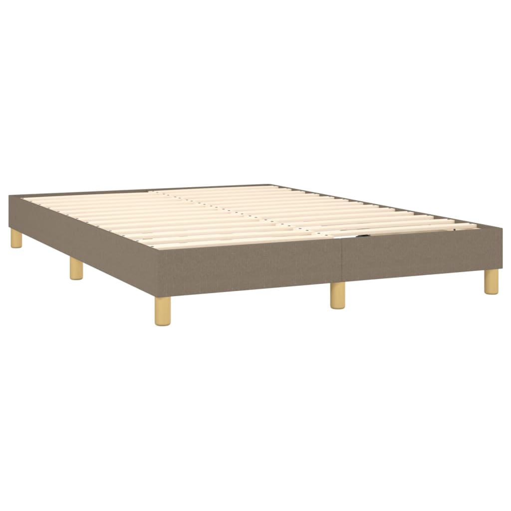 Boxspring met matras en LED stof taupe 140x190 cm is nu te koop bij PeponiXL, paradijselijk wonen!