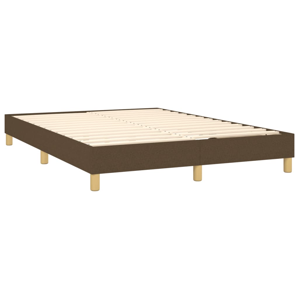 Boxspring met matras en LED stof donkerbruin 140x200 cm is nu te koop bij PeponiXL, paradijselijk wonen!