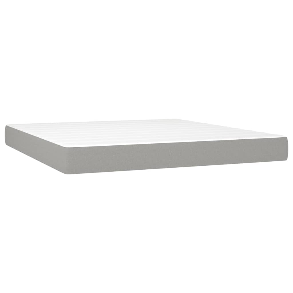 Boxspring met matras en LED stof lichtgrijs 180x200 cm is nu te koop bij PeponiXL, paradijselijk wonen!