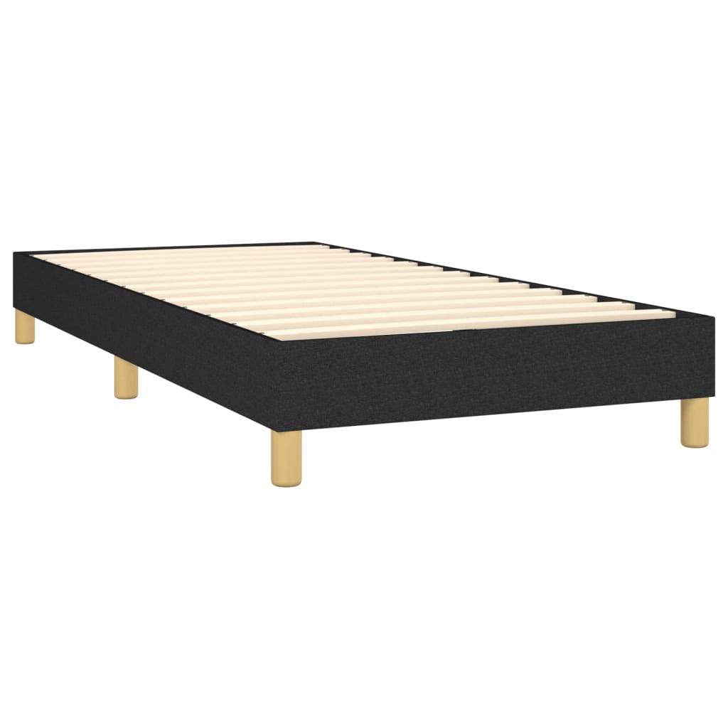 Boxspring met matras en LED stof zwart 90x190 cm is nu te koop bij PeponiXL, paradijselijk wonen!