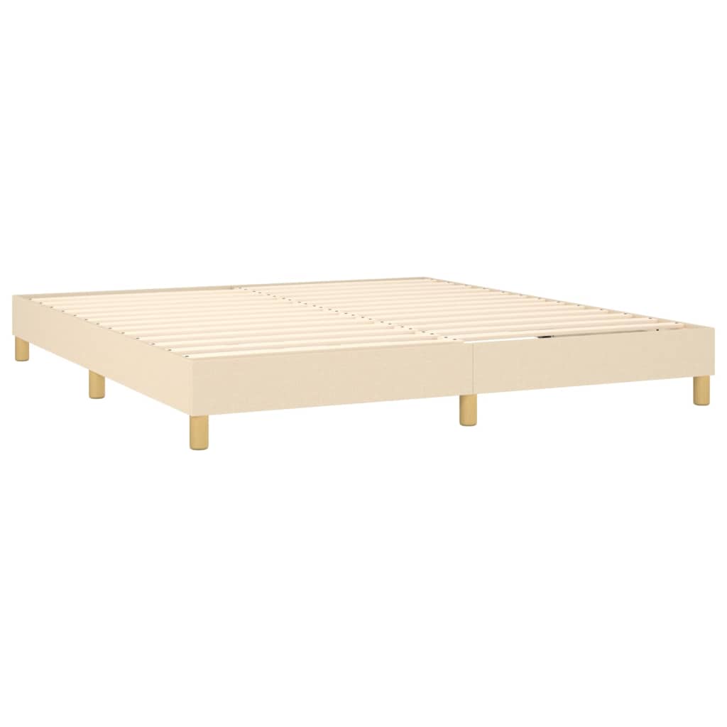 Boxspring met matras en LED stof crèmekleurig 180x200 cm is nu te koop bij PeponiXL, paradijselijk wonen!