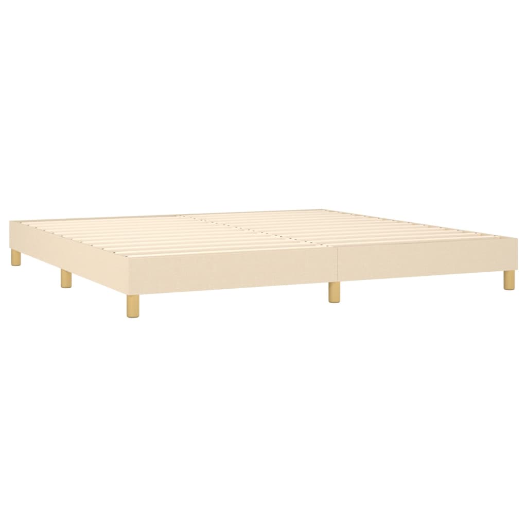 Boxspring met matras en LED stof crèmekleurig 200x200 cm is nu te koop bij PeponiXL, paradijselijk wonen!