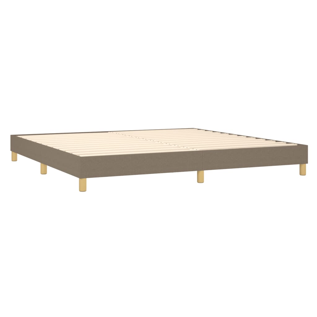Boxspring met matras en LED stof taupe 200x200 cm is nu te koop bij PeponiXL, paradijselijk wonen!