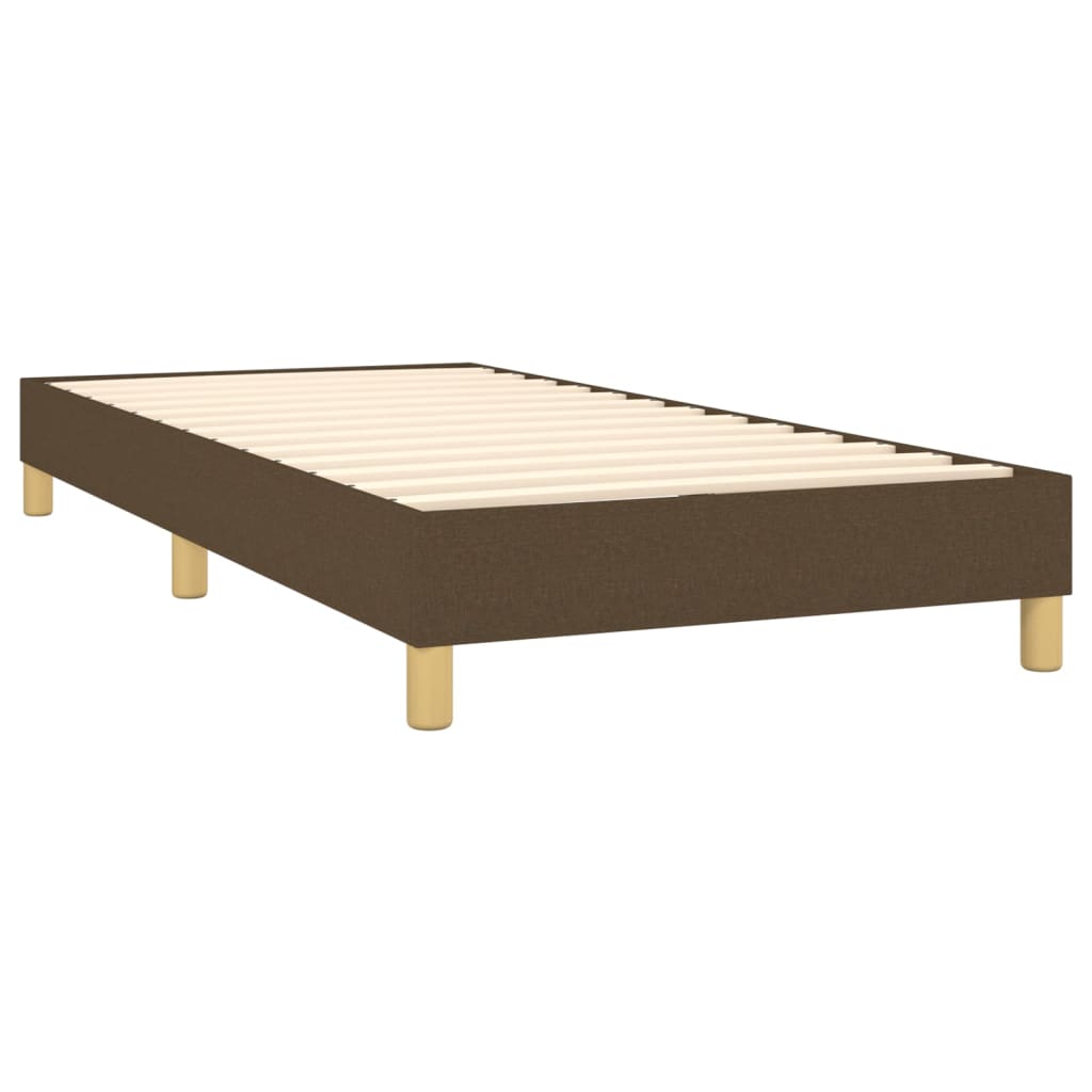 Boxspring met matras en LED stof donkerbruin 80x200 cm is nu te koop bij PeponiXL, paradijselijk wonen!