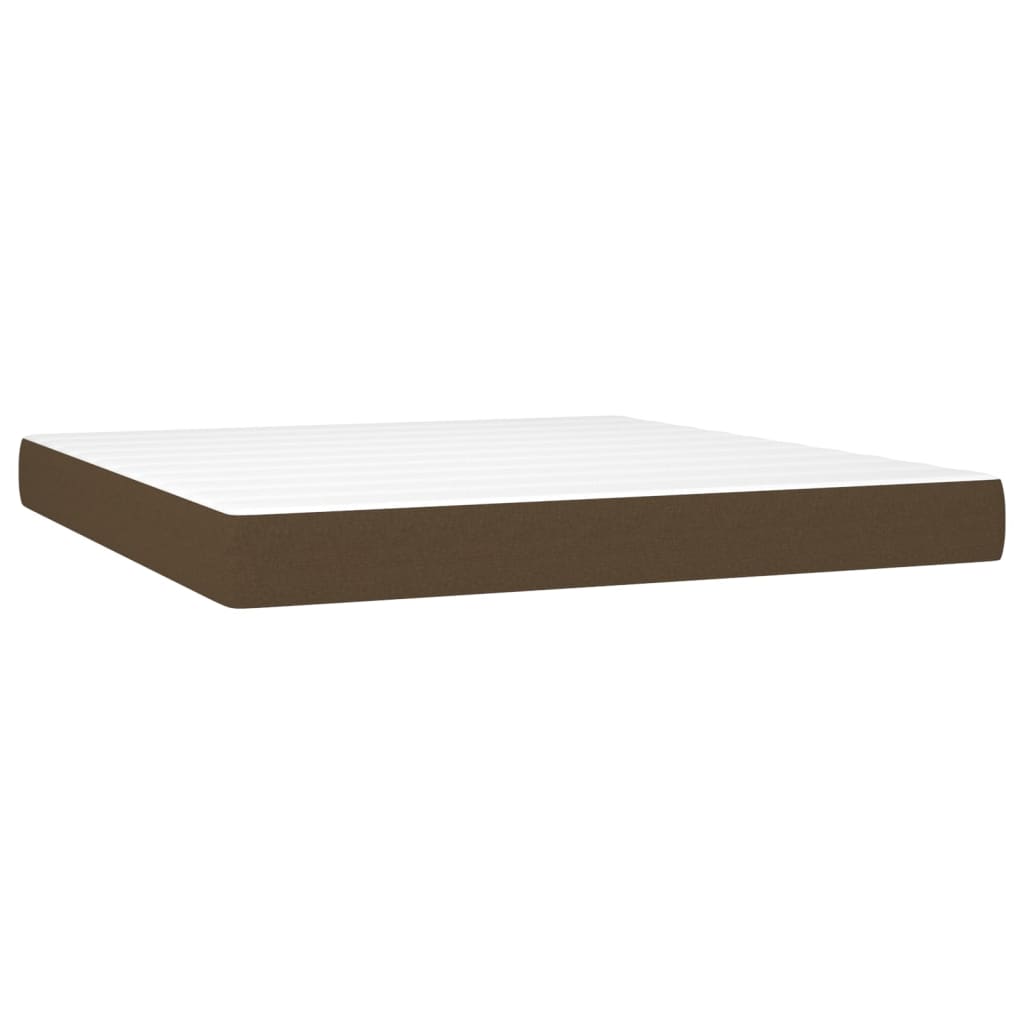Boxspring met matras en LED stof donkerbruin 160x200 cm is nu te koop bij PeponiXL, paradijselijk wonen!