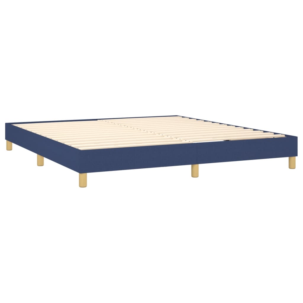 Boxspring met matras en LED stof blauw 160x200 cm is nu te koop bij PeponiXL, paradijselijk wonen!