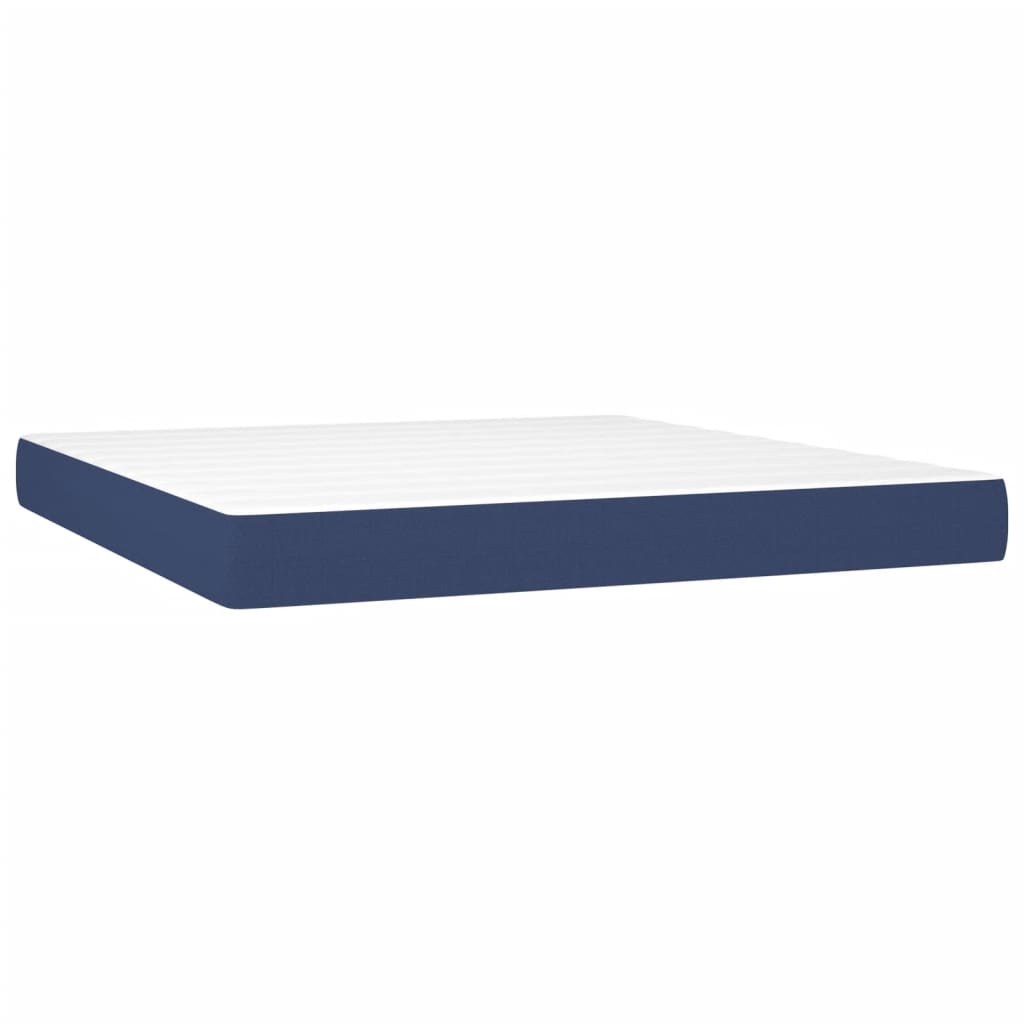 Boxspring met matras en LED stof blauw 160x200 cm is nu te koop bij PeponiXL, paradijselijk wonen!