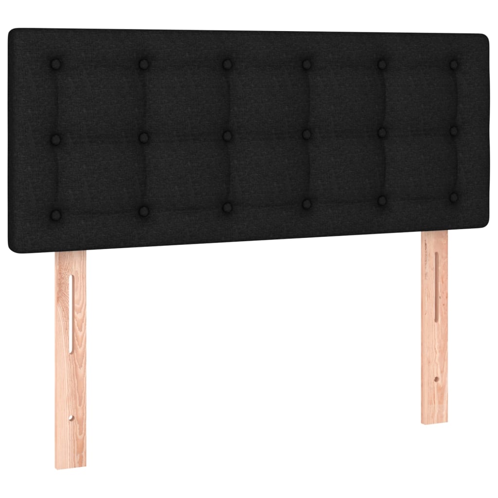 Boxspring met matras en LED stof zwart 90x190 cm is nu te koop bij PeponiXL, paradijselijk wonen!
