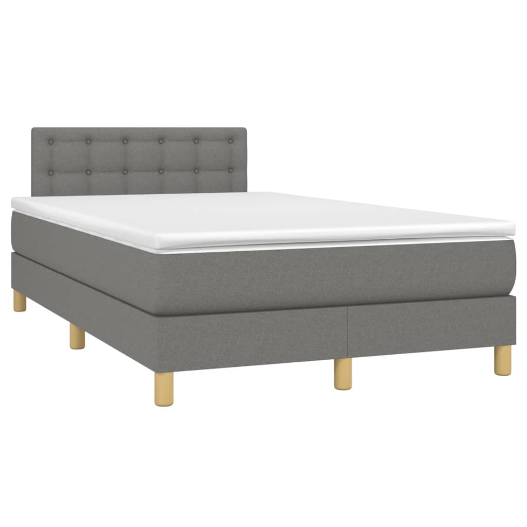 Boxspring met matras en LED stof donkergrijs 120x200 cm is nu te koop bij PeponiXL, paradijselijk wonen!