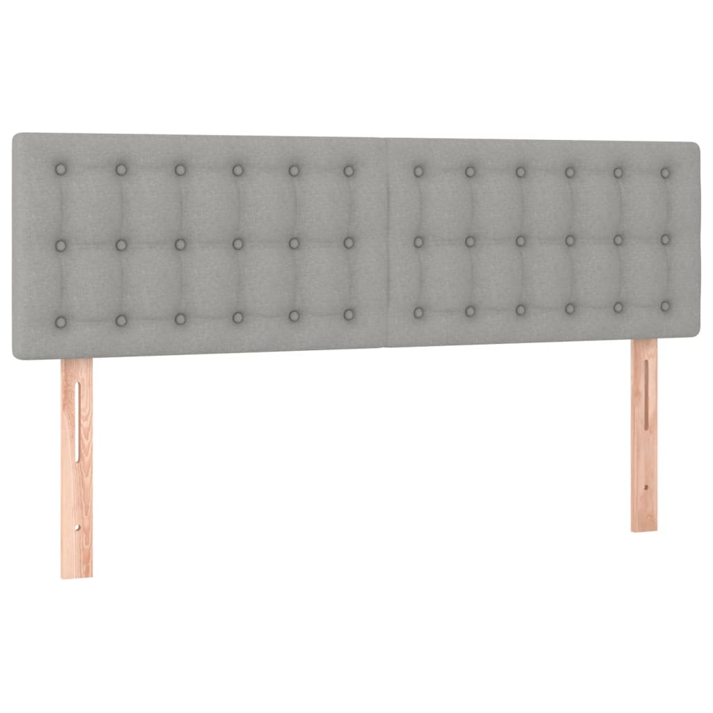 Boxspring met matras en LED stof lichtgrijs 140x190 cm is nu te koop bij PeponiXL, paradijselijk wonen!