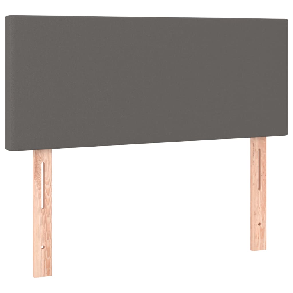 Boxspring met matras en LED kunstleer grijs 120x200 cm is nu te koop bij PeponiXL, paradijselijk wonen!
