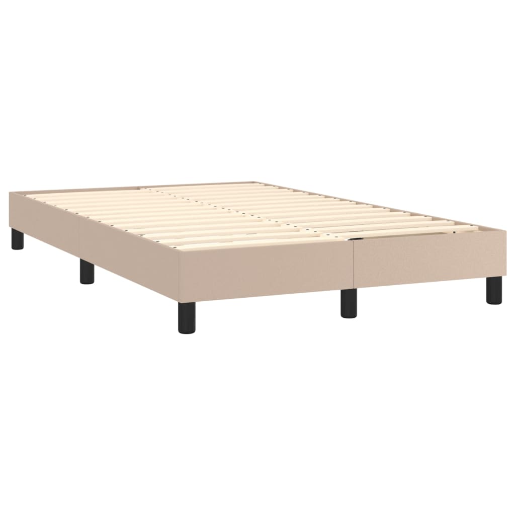 Boxspring met matras en LED kunstleer cappuccinokleur 120x200cm is nu te koop bij PeponiXL, paradijselijk wonen!