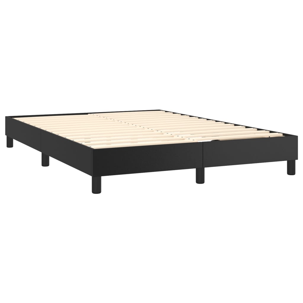 Boxspring met matras en LED kunstleer zwart 140x200 cm is nu te koop bij PeponiXL, paradijselijk wonen!