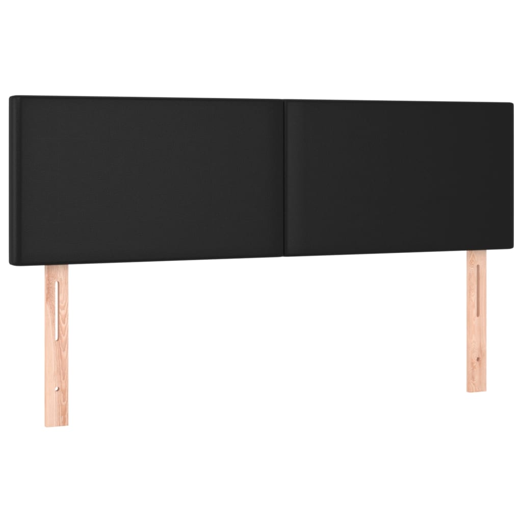 Boxspring met matras en LED kunstleer zwart 140x200 cm is nu te koop bij PeponiXL, paradijselijk wonen!