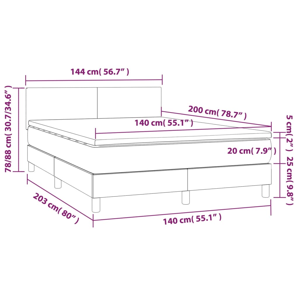 Boxspring met matras en LED kunstleer wit 140x200 cm is nu te koop bij PeponiXL, paradijselijk wonen!