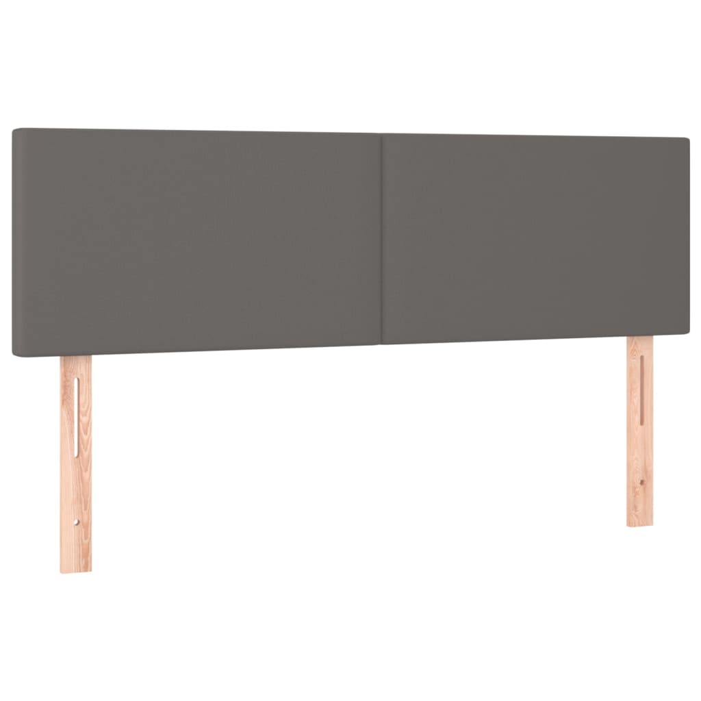 Boxspring met matras en LED kunstleer grijs 140x200 cm is nu te koop bij PeponiXL, paradijselijk wonen!