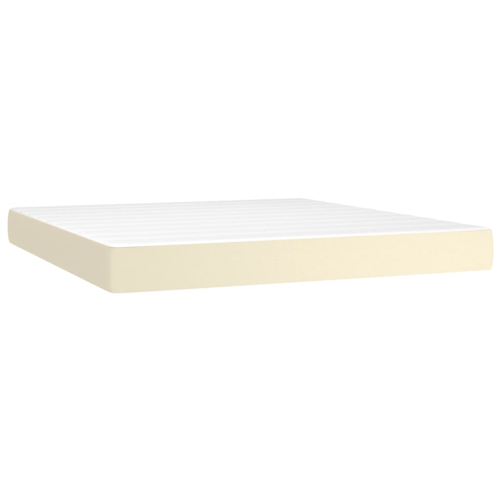 Boxspring met matras en LED kunstleer crèmekleurig 160x200 cm