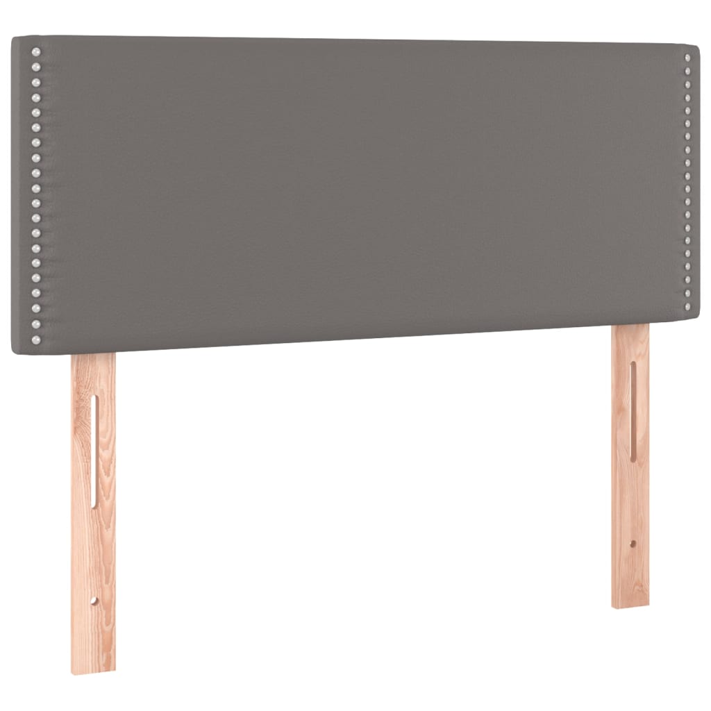 Boxspring met matras en LED kunstleer grijs 80x200 cm is nu te koop bij PeponiXL, paradijselijk wonen!