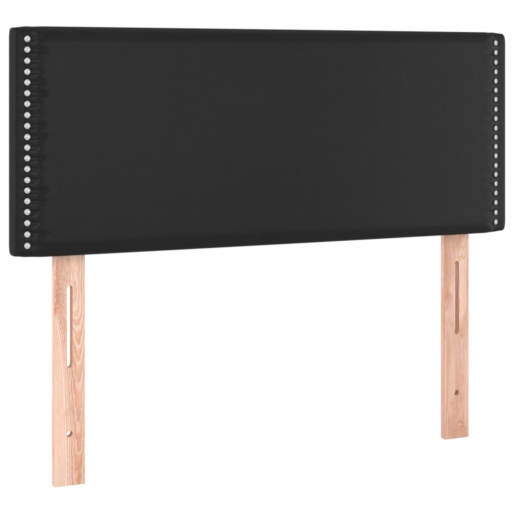 Boxspring met matras en LED kunstleer zwart 120x200 cm is nu te koop bij PeponiXL, paradijselijk wonen!