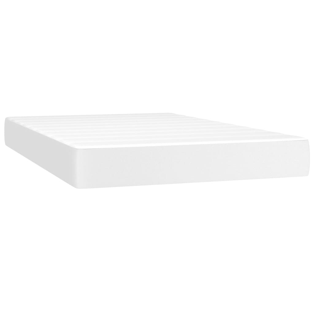 Boxspring met matras en LED kunstleer wit 120x200 cm is nu te koop bij PeponiXL, paradijselijk wonen!