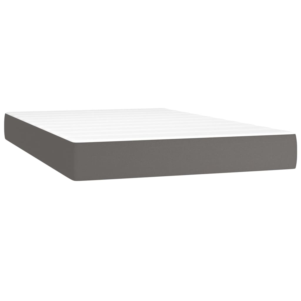 Boxspring met matras en LED kunstleer grijs 120x200 cm is nu te koop bij PeponiXL, paradijselijk wonen!