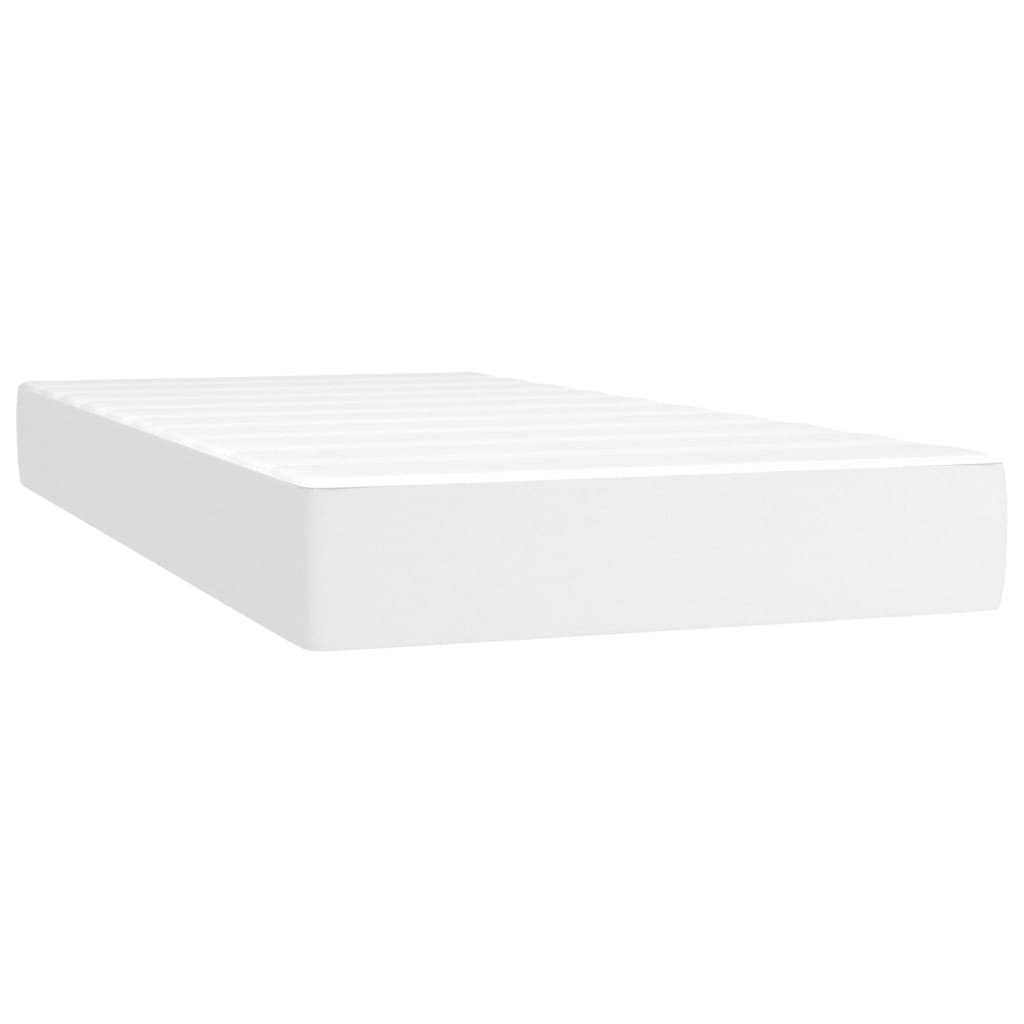 Boxspring met matras en LED kunstleer wit 200x200 cm is nu te koop bij PeponiXL, paradijselijk wonen!