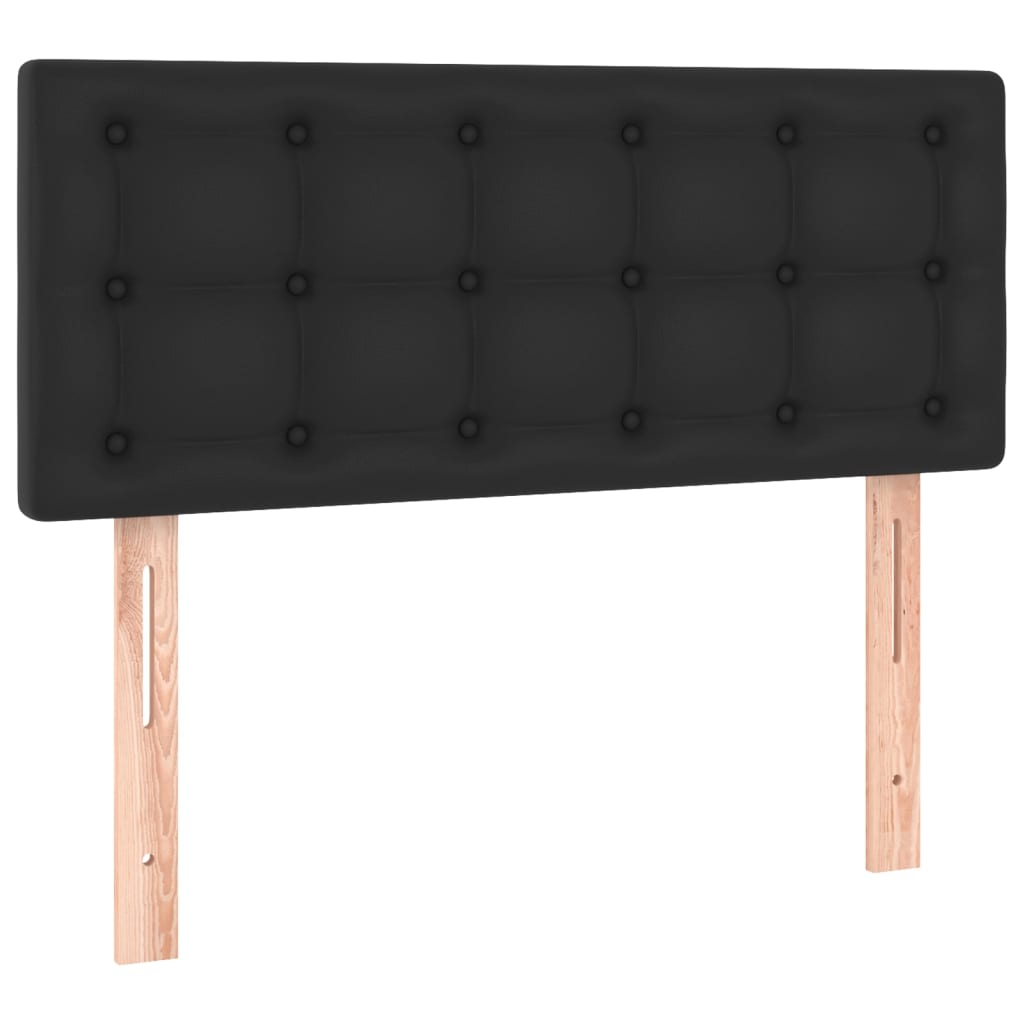 Boxspring met matras en LED kunstleer zwart 90x190 cm is nu te koop bij PeponiXL, paradijselijk wonen!