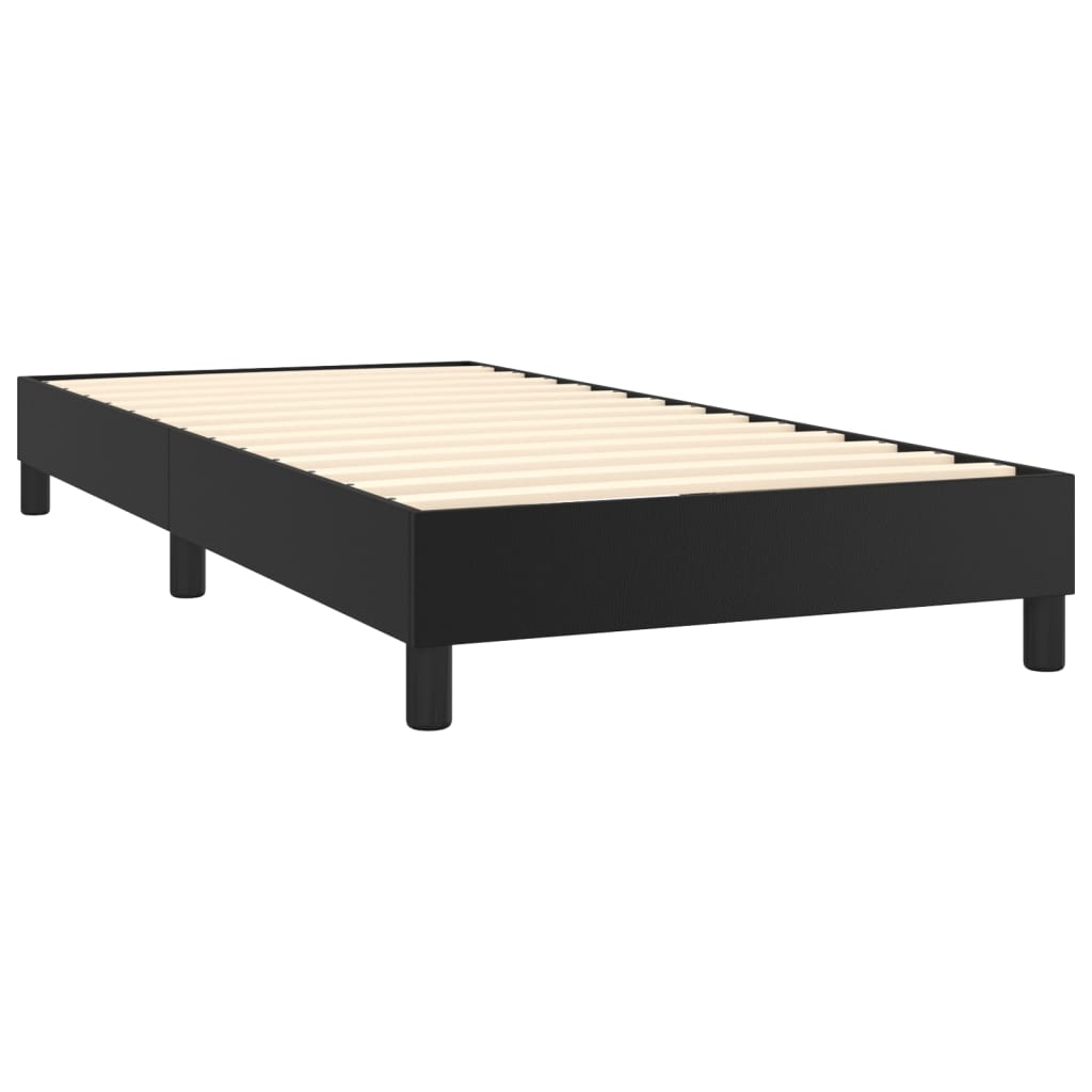 Boxspring met matras en LED kunstleer zwart 100x200 cm is nu te koop bij PeponiXL, paradijselijk wonen!