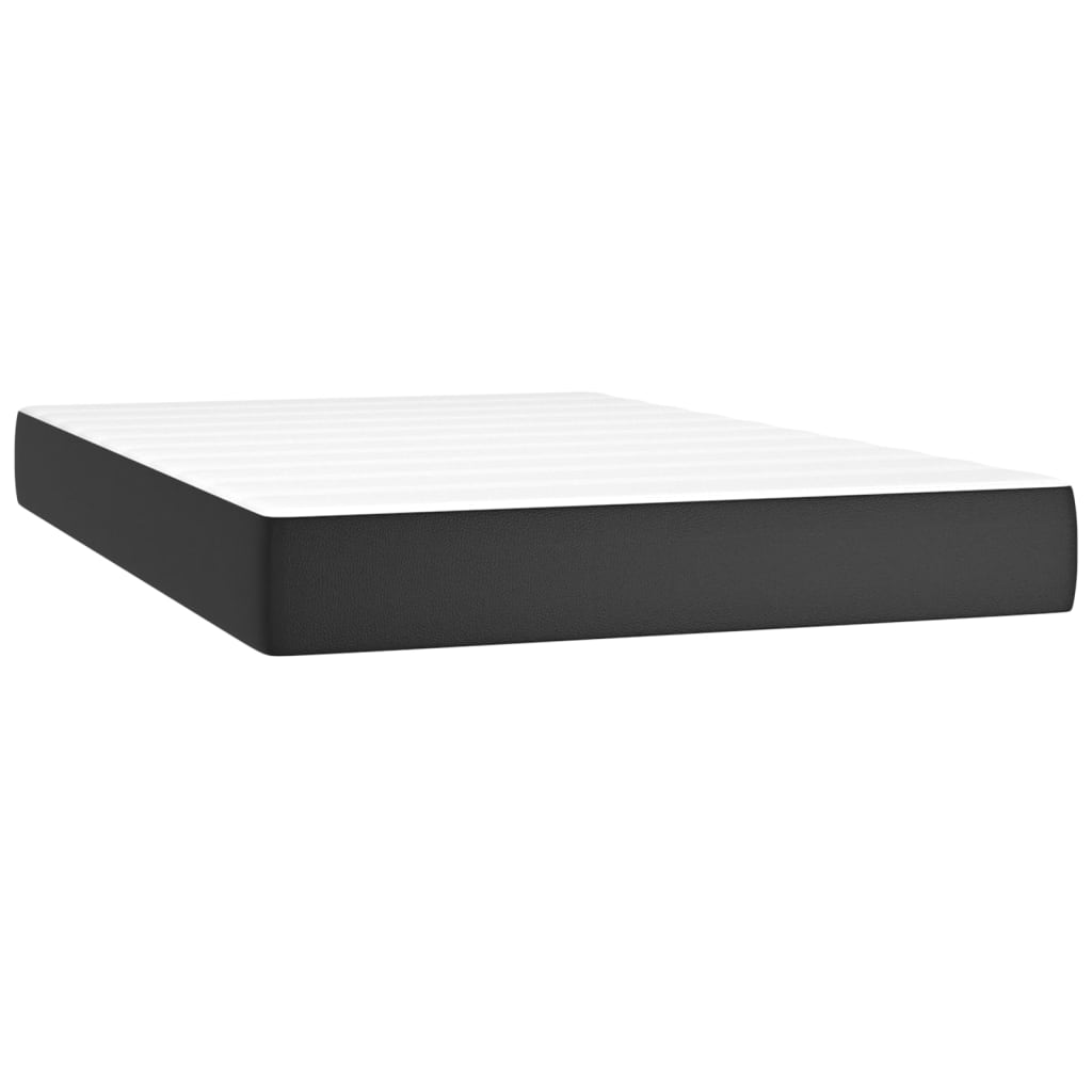 Boxspring met matras en LED kunstleer zwart 120x200 cm is nu te koop bij PeponiXL, paradijselijk wonen!